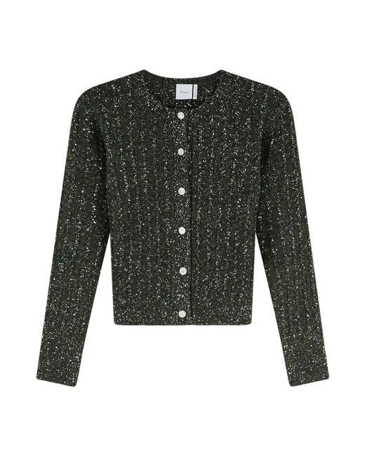 Dior Crew Neck Cardigan in het Green