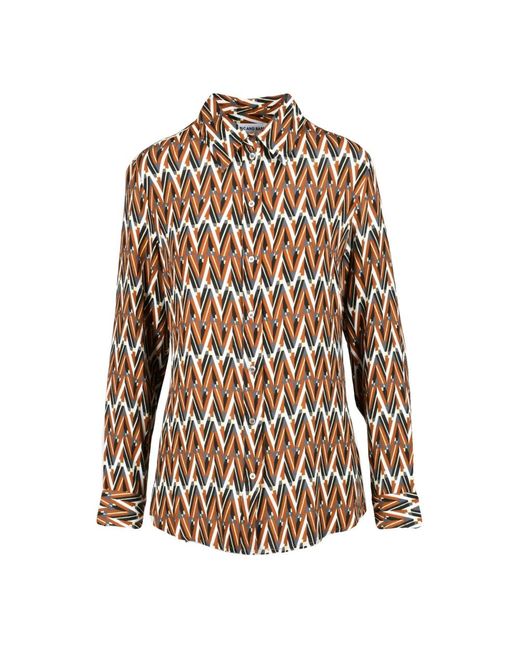 Camicia in viscosa con stile unico di Attic And Barn in Brown