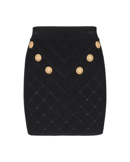 Minigonna 6-Button di Balmain in Black