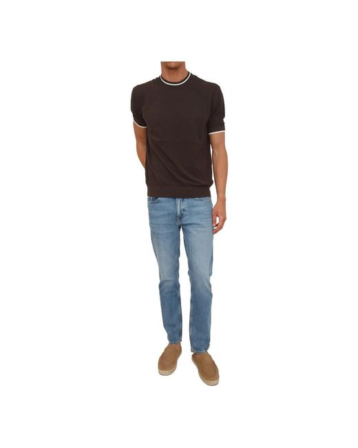 Paolo Pecora Black Round-Neck Knitwear for men