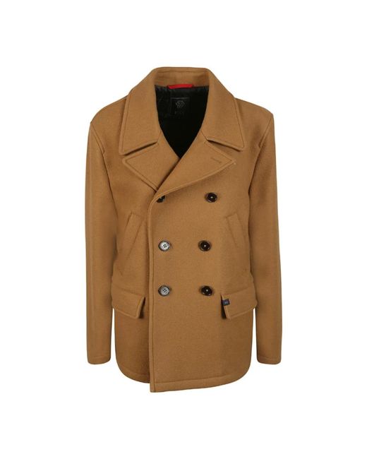 Fay Brown Double-Breasted Coats for men