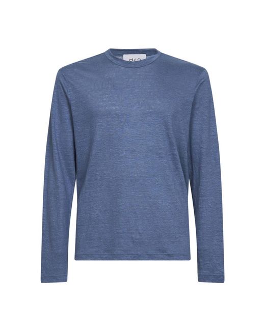 D4.0 Rundhals-Strickware in Blue für Herren