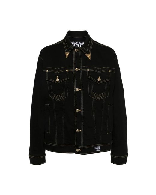 Versace Black Denim Jackets for men