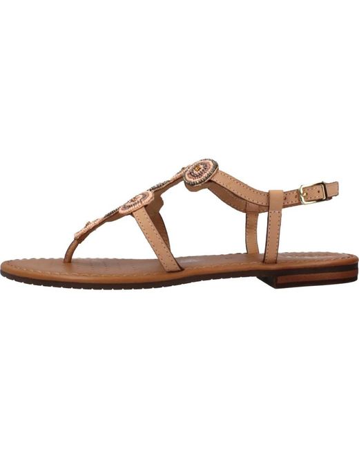 Flat Sandals di Geox in Brown