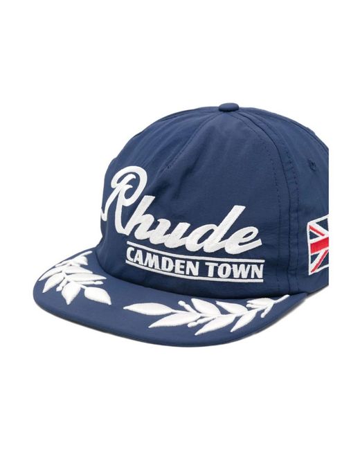 Rhude Accessoires ,Blauw ,Katoen Blad Borduurwerk Pet in het Blue voor heren