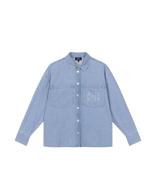Alix The Label Blue Denim Shirts