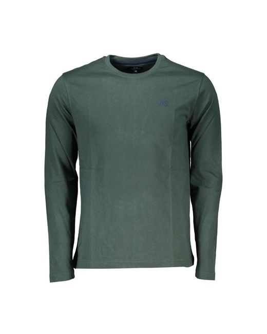 La Martina Green Long Sleeve T-Shirts for men
