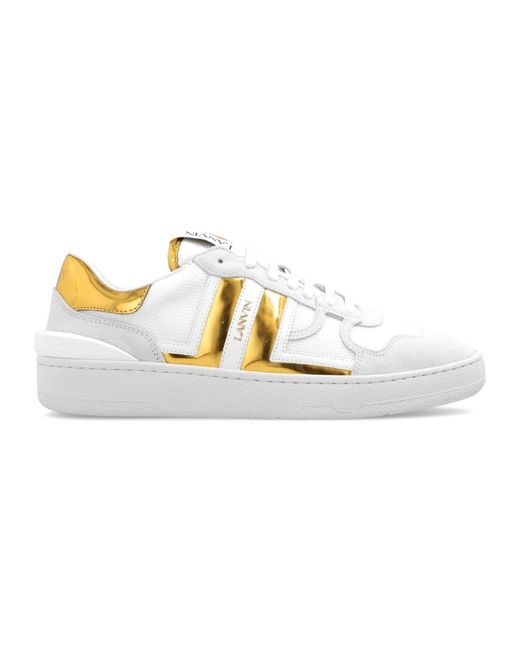Lanvin Schoenen ,Wit ,Leer Clay Sneakers in het Metallic