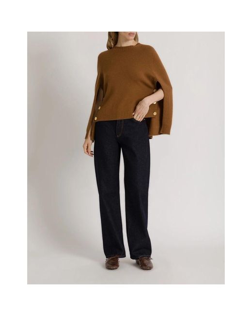 Alberta Ferretti Brown Round-Neck Knitwear