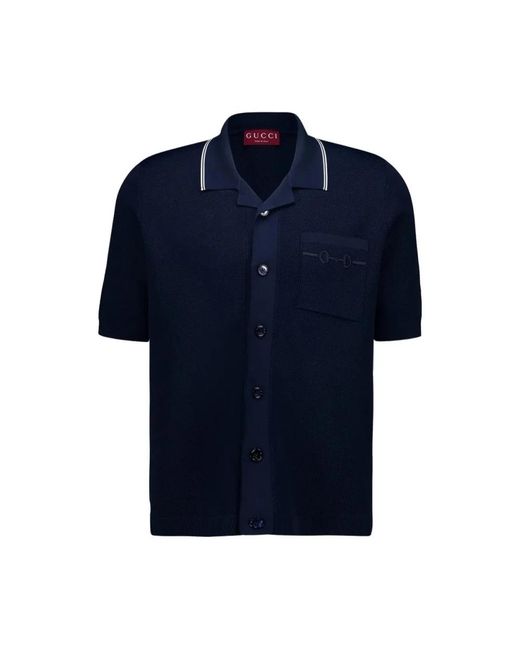 Gucci Blue Short Sleeve Shirts for men