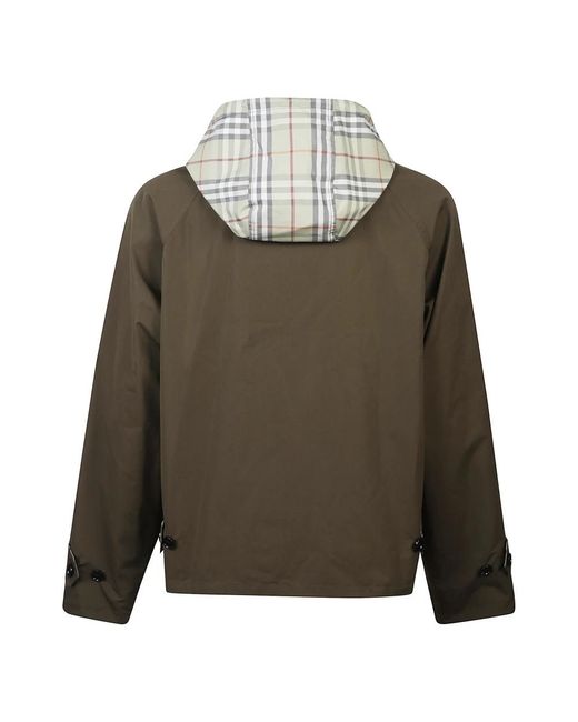 Burberry Jassen ,Groen ,Katoen Reversible Check Jacket in het Green voor heren