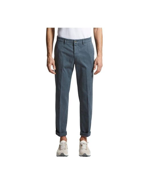 Peserico Stretch-Baumwoll-Gabardine-Chinohose in Blue für Herren