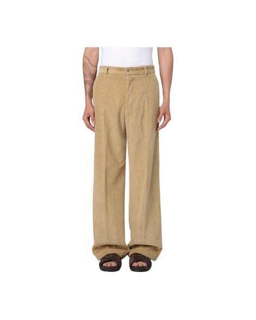 Wide Trousers di Bottega Veneta in Natural da Uomo