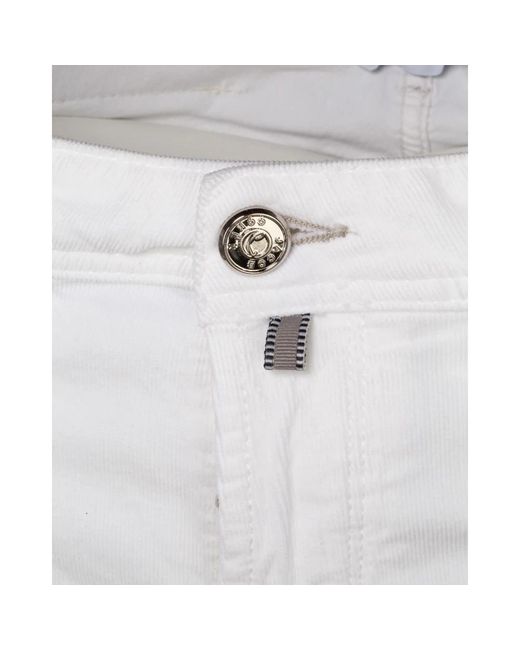 Jacob Cohen White Slim-Fit Trousers for men