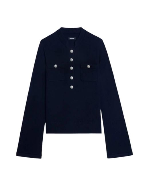 Zadig & Voltaire V-Neck Knitwear in het Blue