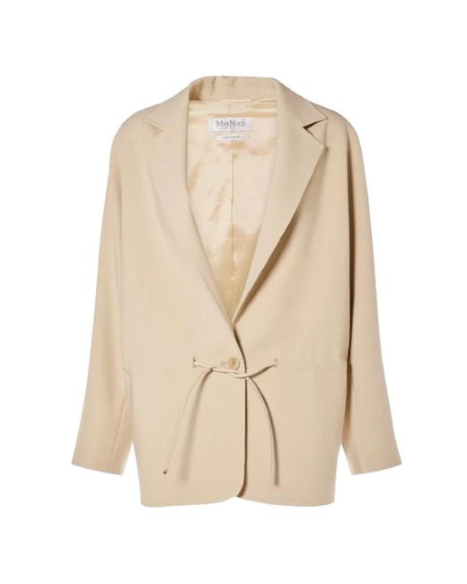 Max Mara Jassen ,Wol Stijlvolle Coulisse Jassen in het Natural