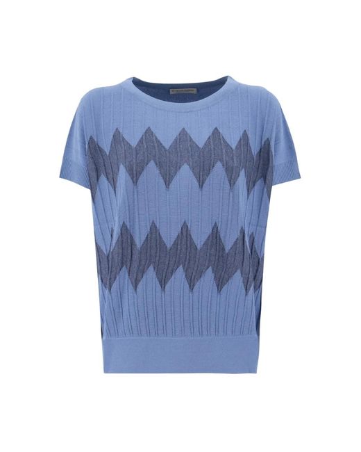 Round-Neck Knitwear di Le Tricot Perugia in Blue