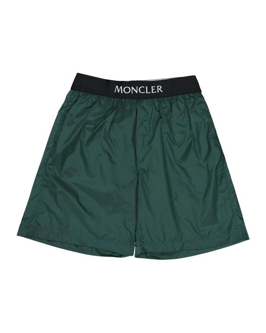 Moncler Logo badeanzug lang geschnitten in Green für Herren