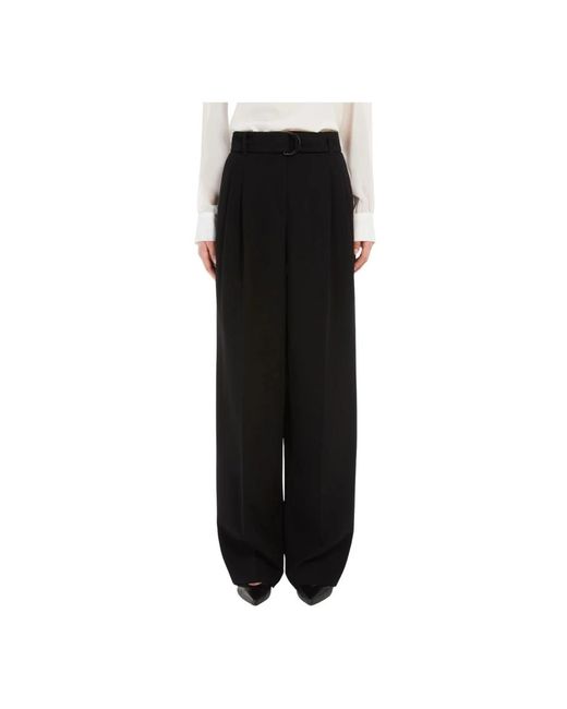 Max Mara Black Fließende cady-hose mit doppelfalten