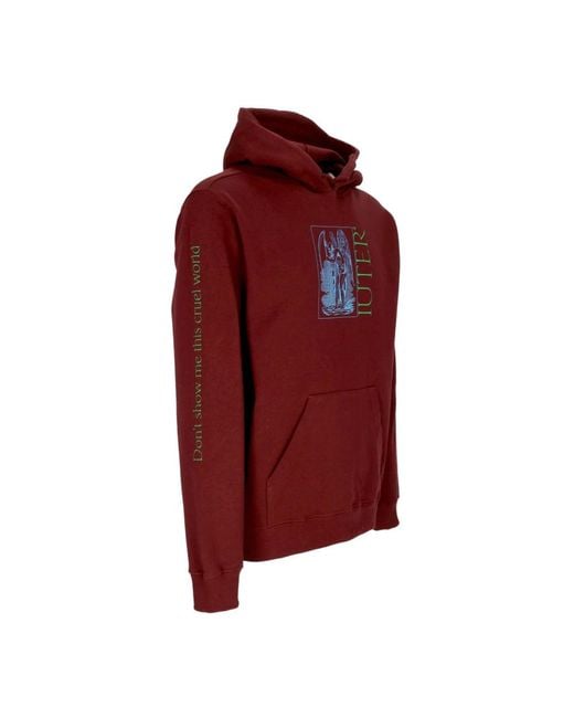 Iuter Burgundy streetwear hoodie in Red für Herren
