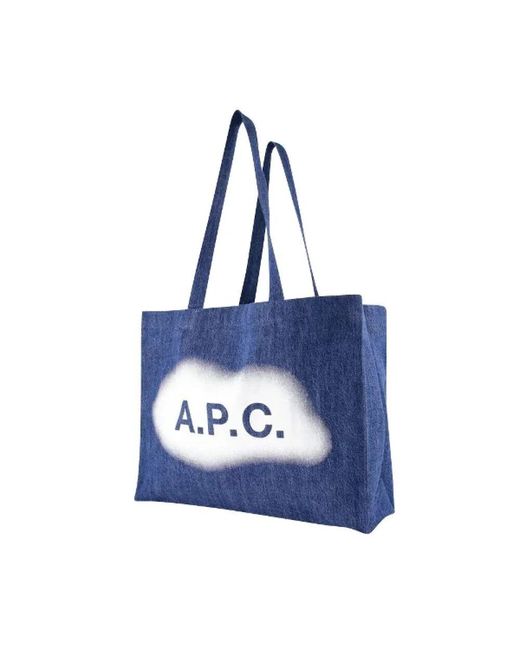 A.P.C. Blue Baumwoll-schultertaschen - zwei tragemöglichkeiten