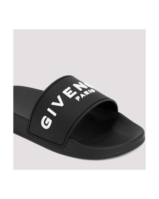 Givenchy Black Schwarze slide flat sandale