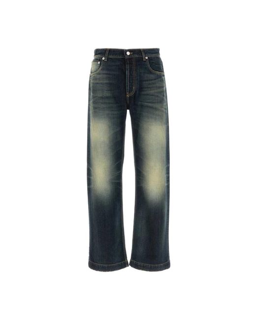 McQueen Blue Straight Fit Jeans for men
