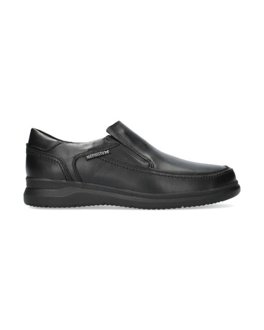 Mephisto Schwarzer Slip-On Mokassin Aus Weichem Leder in Black für Herren