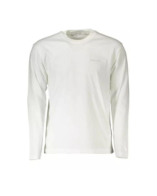 Long sleeve tops di Calvin Klein in White da Uomo