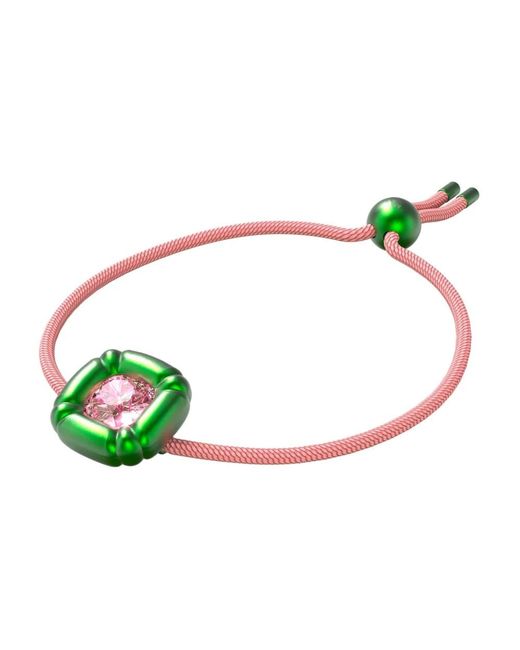 Swarovski Accessoires ,Veelkleurig ,Dulcis Armband Groen-Roze Kiss Cut in het Green