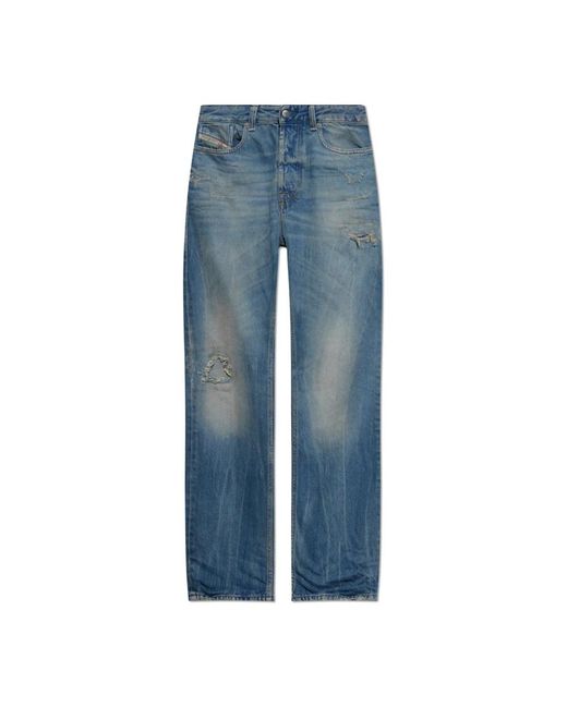 DIESEL Blue Straight Jeans for men