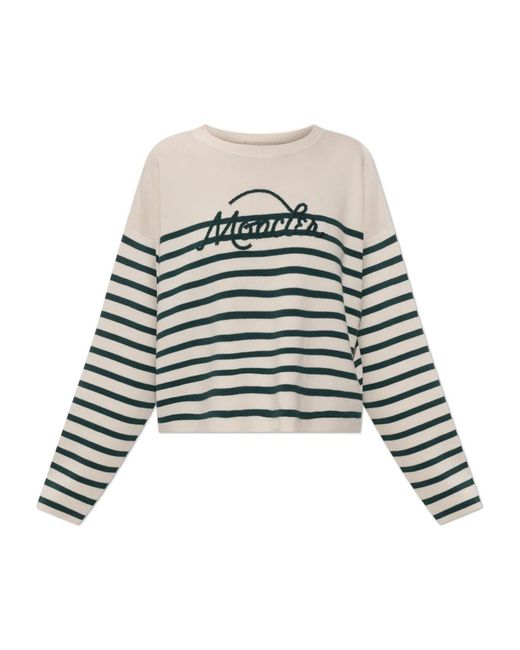 Moncler White Round-Neck Knitwear