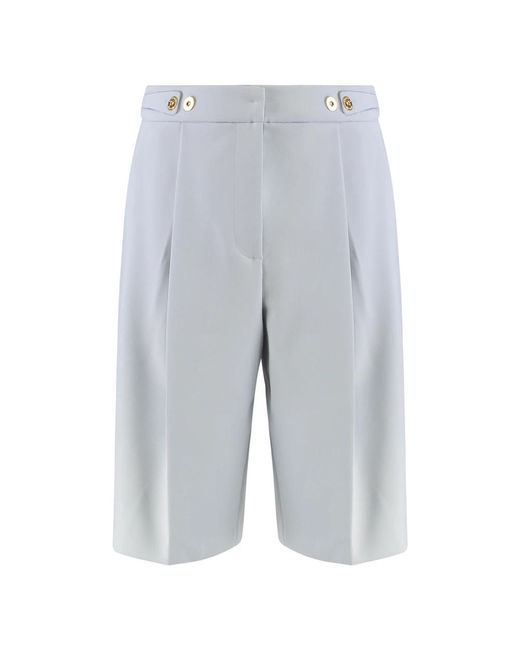 Elisabetta Franchi Crêpe Bermuda Shorts Met Zakken in het Blue