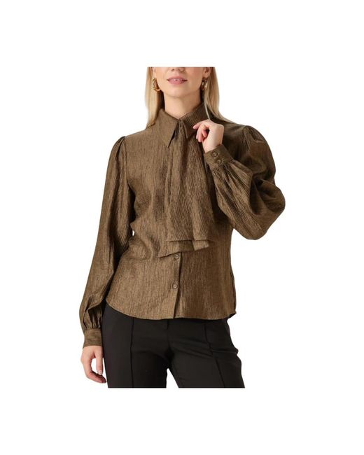 Aaiko Overhemden ,Groen ,Veronne Tie Vis 545 Blouse in het Brown