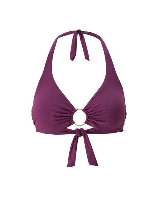 Melissa Odabash Purple Bordeaux Bikini Top Mit Goldverzierung