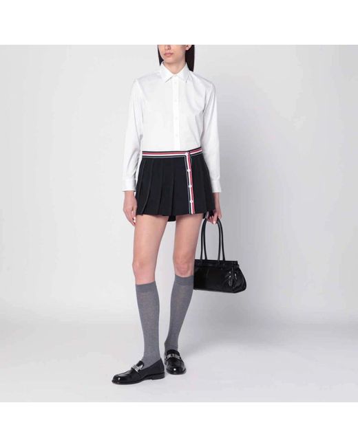 Thom Browne Rokken ,Zwart ,Wol Zwarte Wol Polyester Rok in het Blue