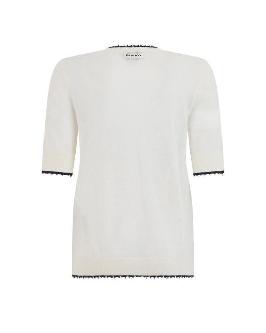 Pinko White Round-Neck Knitwear