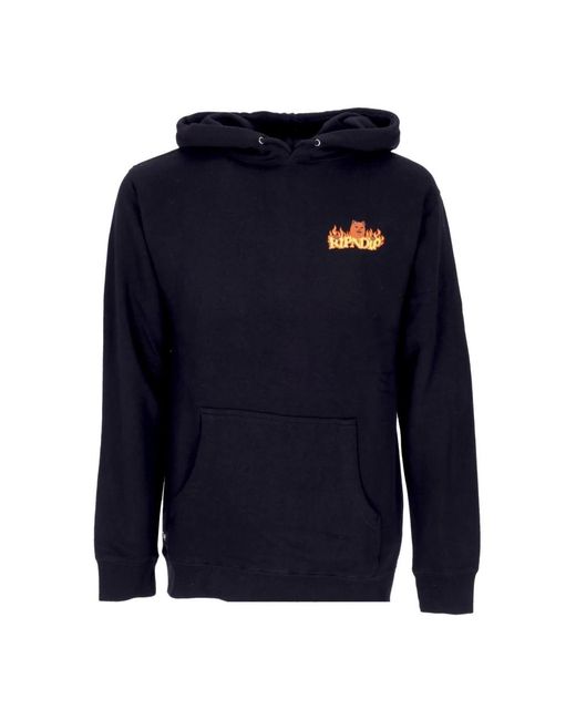 RIPNDIP Hoodies & Sweatvesten ,Zwart ,Katoen Zwarte Hoodie Met Duivelsontwerp in het Blue voor heren