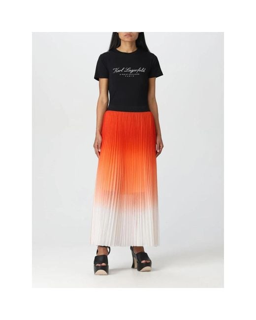 Karl Lagerfeld Orange Maxi Skirts