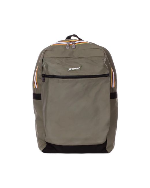 K-Way Gray Logo Front Backpack