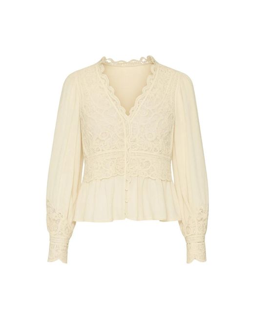 Sea Adelina Battenberg Kant Blouse in het Natural