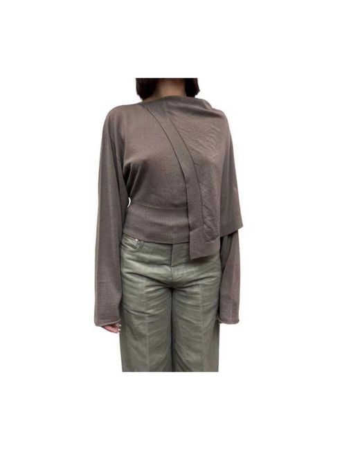 Rick Owens Brown Round-Neck Knitwear