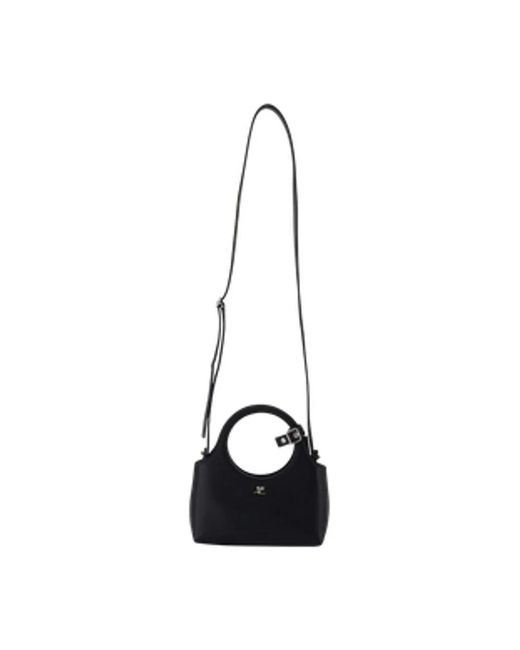 Courreges Black Courregès Calf Leather Handbag