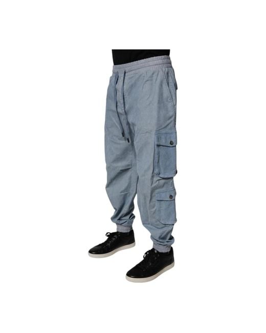 Dolce & Gabbana Blue Sweatpants for men