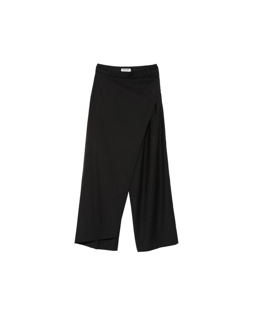 LA PISCINE Black Wide Trousers