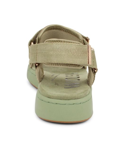 Woden Green Elegante komfort-sandale mit fischleder-details