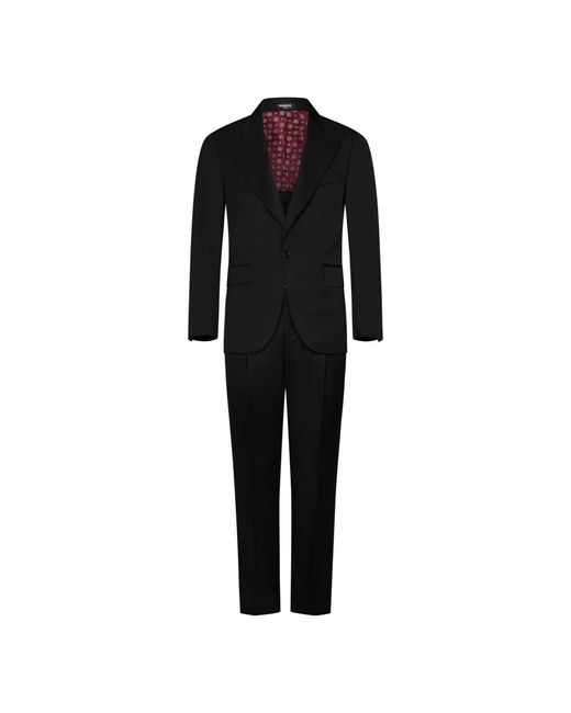 Franzese Collection Black Single Breasted Suits for men