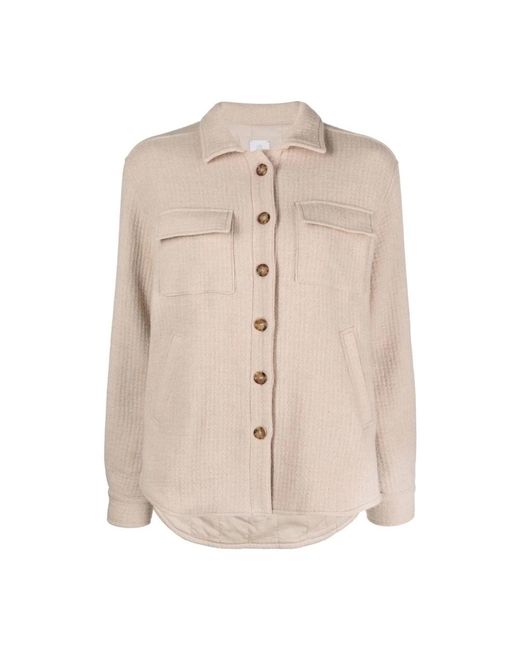 Eleventy Natural Wool Textured Long-Sleeve Shirt