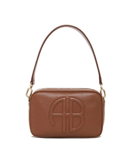 Anine Bing Brown Elegante Cognac Leder Umhängetasche