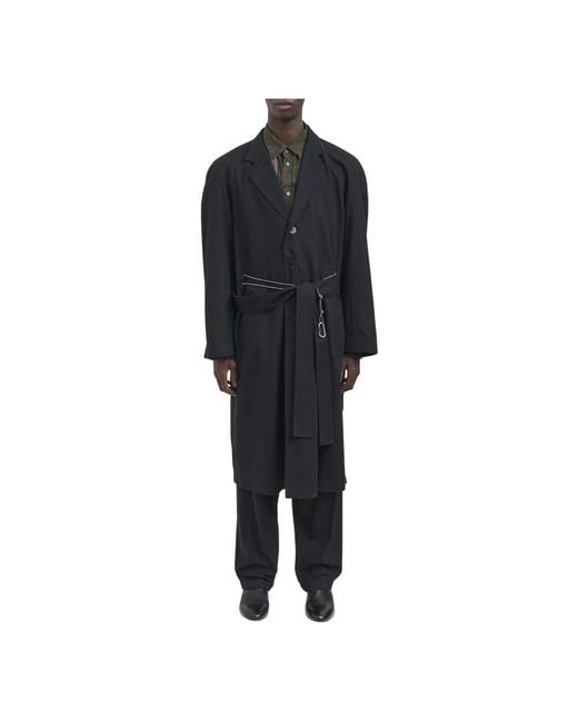 Magliano Black Belted Coats for men